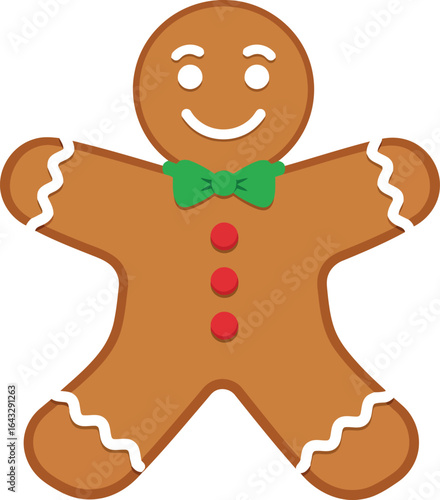 Happy gingerbread man cookie christmas holiday icon