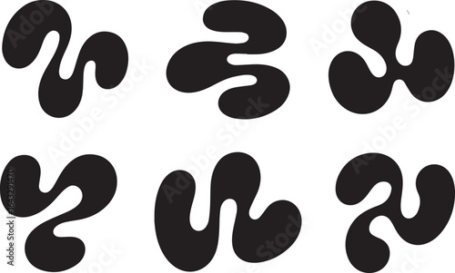 Organic shapes abstract black blobs curves