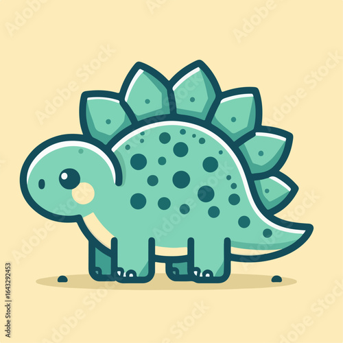 cute stegosaurus dinosaur illustration 
