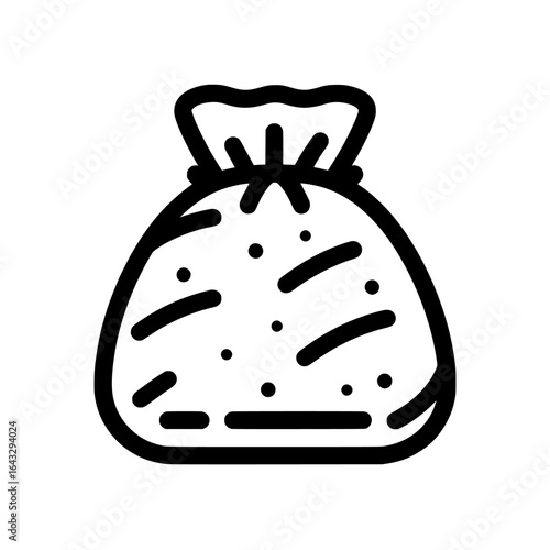 A modern bread bag icon, illustrated in a simple manner, ideal for use in social media, apps, and web design projects