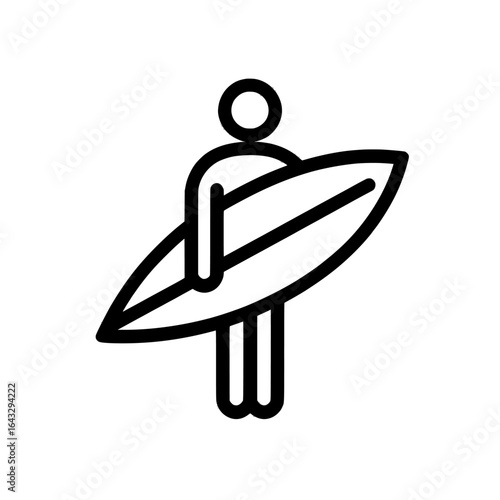 A simple surfing icon for use in social media, app, and web design, presented as a modern illustration