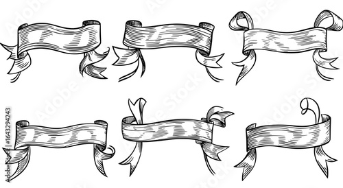 This modern render isolated elements set contains a 3D ribbon, a blue banner label, a title flag, or a design band available for sale as a sticker or badge, and can serve as a bookmark frame, with