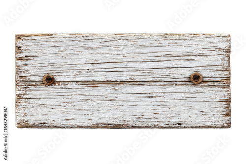 Weathered white wood plank sign