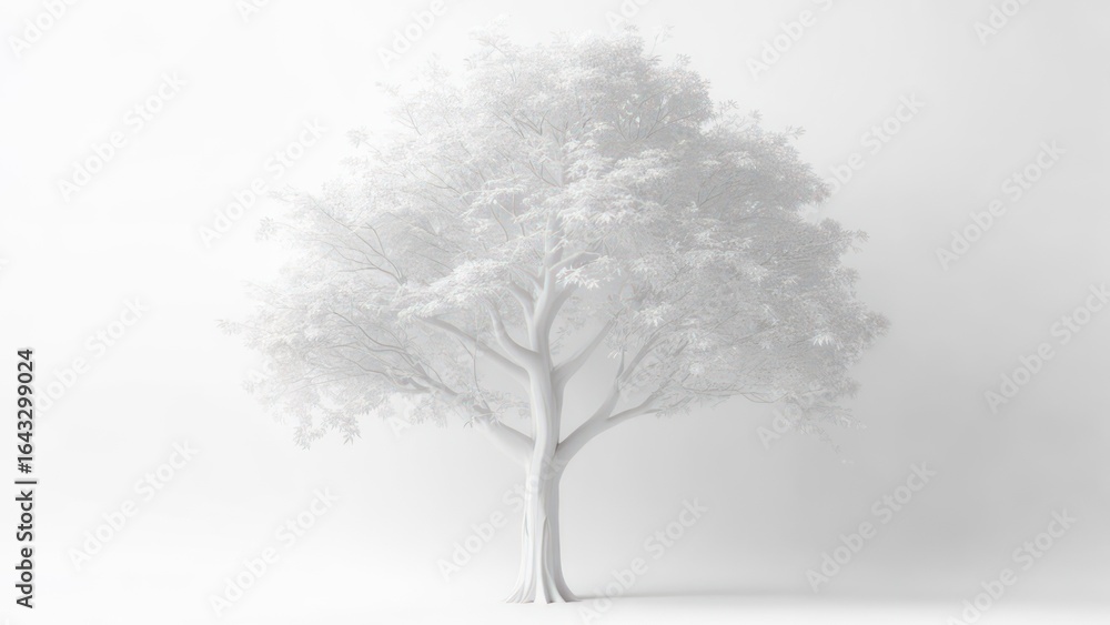 Obraz premium Minimalist white tree (1)