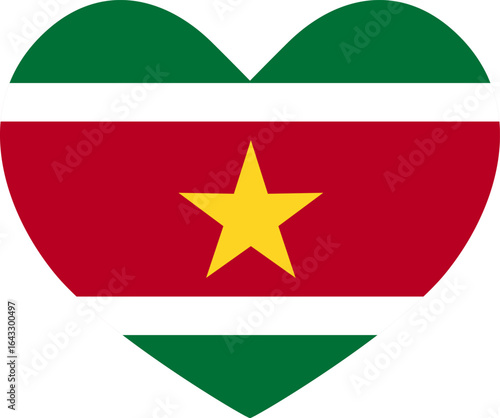 Suriname heart shaped icon flag illustrator national