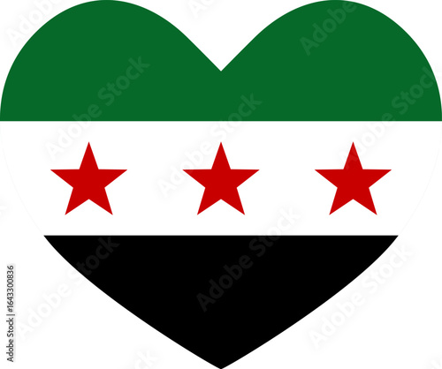 syrian heart shaped icon flag illustrator national