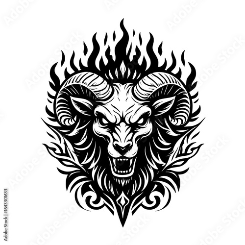 Demonic Ram Head Illustration