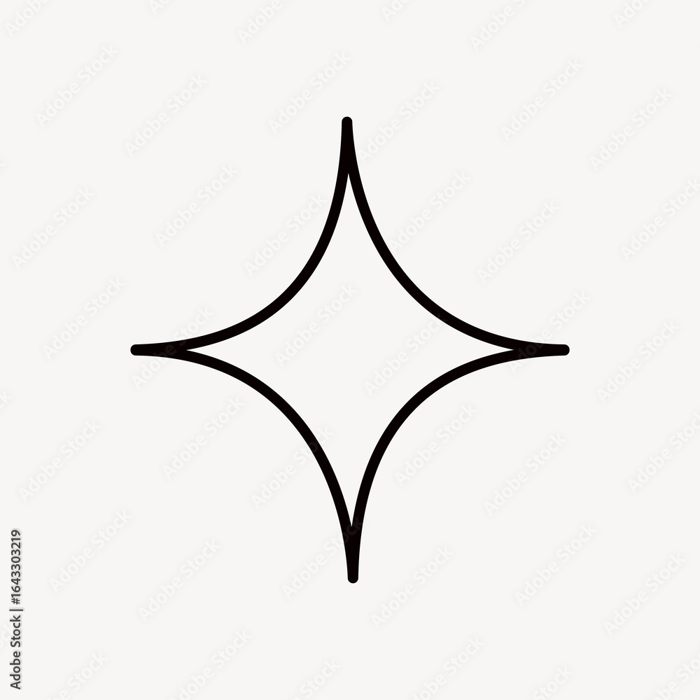 Sparkle shape, line art design Sparkle shape, line art design
