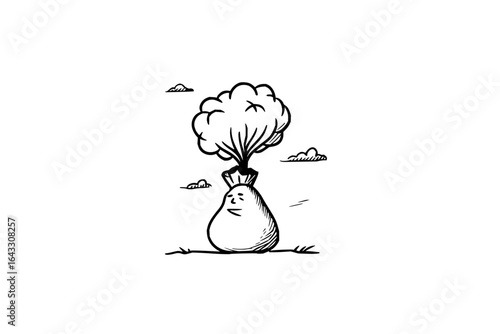 Sad Money Bag Exploding with Shocked Face