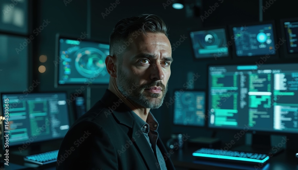Portrait with dramatic teal lighting in futuristic corridor. Use for cyberpunk art, creative branding, immersive storytelling and conceptual visuals.
Portrait with dramatic teal lighting in futuristic corridor. Use for cyberpunk art, creative branding, immersive storytelling and conceptual visuals.