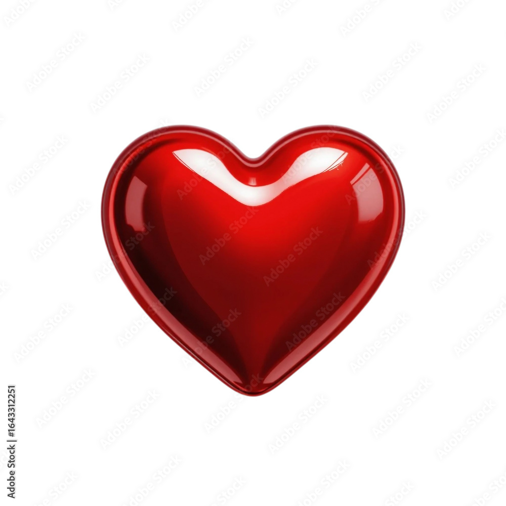 Fototapeta premium Shiny red heart isolated on transparent background