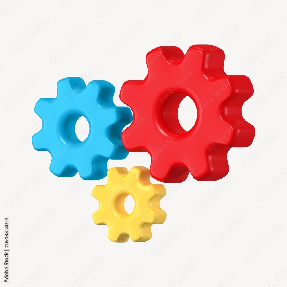 3D gears clipart, business collaboration illustration 3D gears clipart, business collaboration illustration