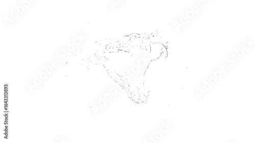 Gray Elephant Head Sketch on Background