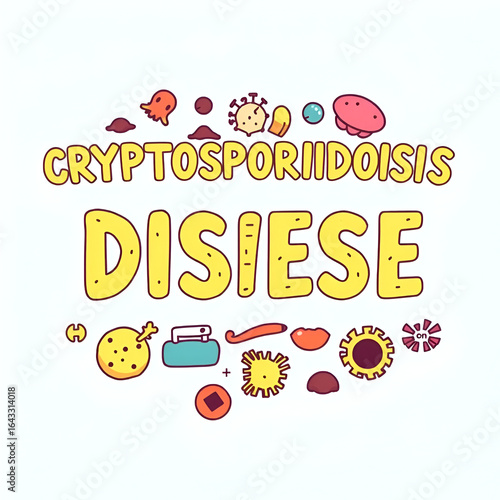 Creative (Cryptosporidiosis) disease Banner Word with Icons ,Vector illustration.