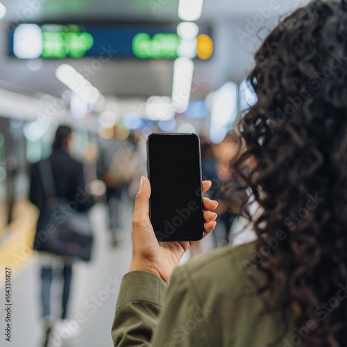  Person Holding Smartphone with Blank Screen for AI Chat