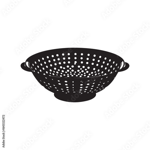 Black and White Colander Silhouette for Kitchen and Cooking Use