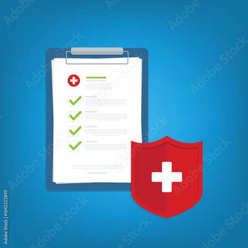 Health insurance protection. Healthcare concept. Vector illustration flat design	