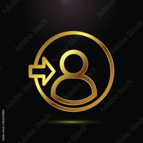 Golden Login Symbol a Glowing Portal to User Authentication and Secure Access