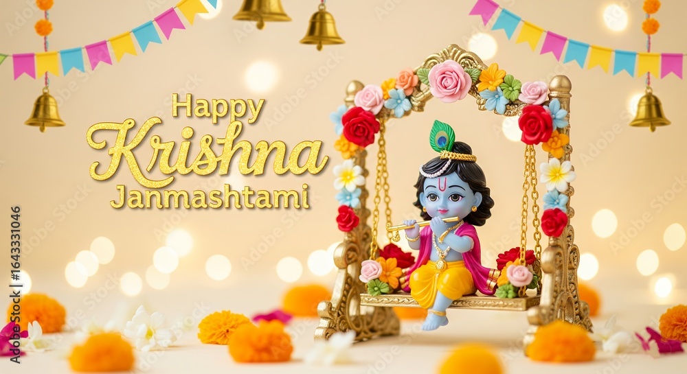 Sri Krishna Janmashtami 2025, Jai Sri Krishna, Illustration of Sri Krishna