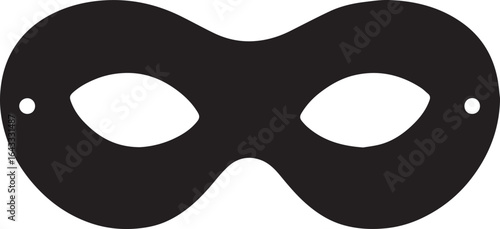 Sleek Black Mask Silhouette Evoking Mystery Costume Masquerade and Festive Celebrations Prominent Eye Openings