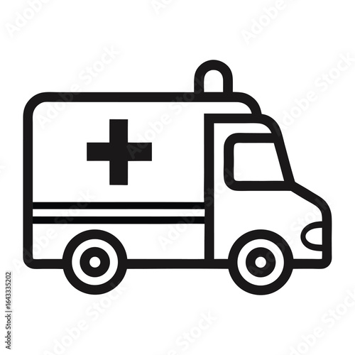 Ambulance Vehicle Icon for Emergency Services