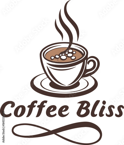 A vector illustration text coffee bliss with white background