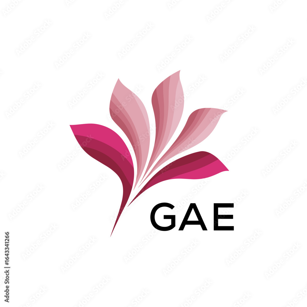 Obraz premium GAE Modern Floral Abstract Logo Design, GAE Later Logo, Creative Botanical Brand Identity 