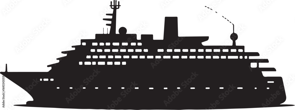 Obraz premium Luxury Yacht Silhouette Vector