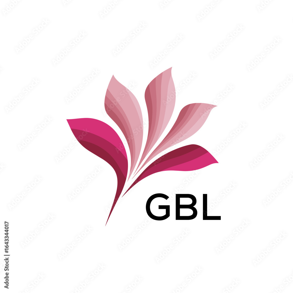 Obraz premium GBL Modern Floral Abstract Logo Design, GBL Later Logo, Creative Botanical Brand Identity 