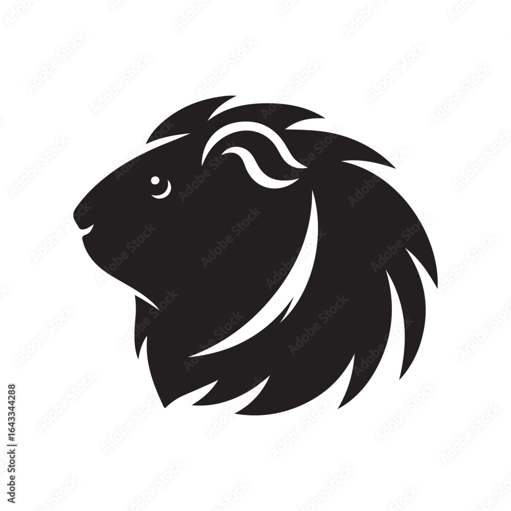 Fototapeta premium guinea pig vector silhouette clip art logo design illustration. guinea drawing icon set collection.