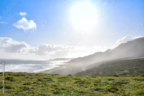View of the mountains between Cape Point and Cape of Good Hope in South Africa