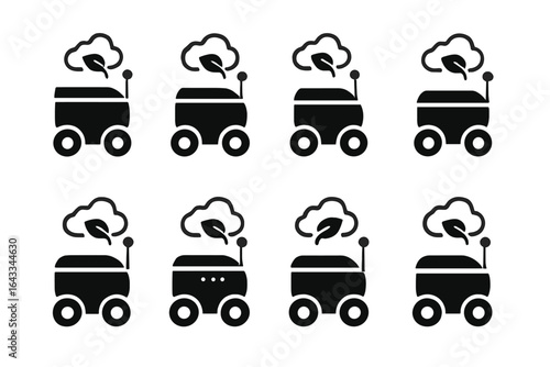 Food carts serving various cuisines with smoke and leaves at an outdoor festival in the city