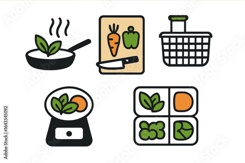 Cooking healthy meals with fresh vegetables and careful preparation in a bright kitchen