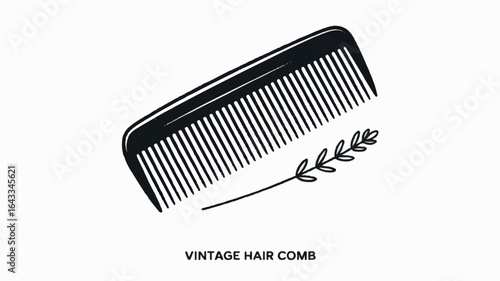 Simple black and white illustration of a wide toothed hair comb