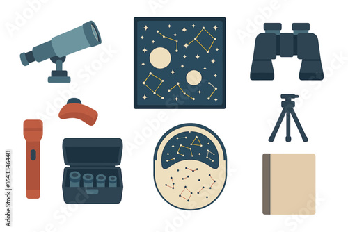 Exploring the night sky with telescopes and stargazing equipment in a cozy outdoor setting
