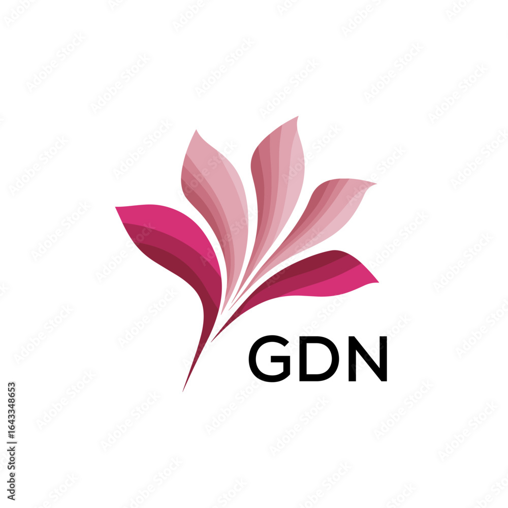 Obraz premium GDN Modern Floral Abstract Logo Design, GDN Later Logo, Creative Botanical Brand Identity 