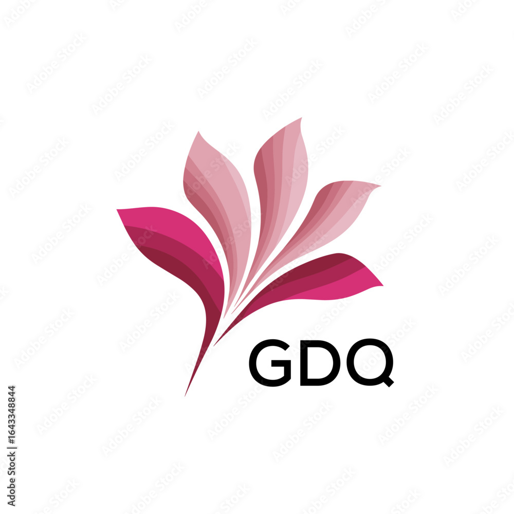 Obraz premium GDQ Modern Floral Abstract Logo Design, GDQ Later Logo, Creative Botanical Brand Identity 