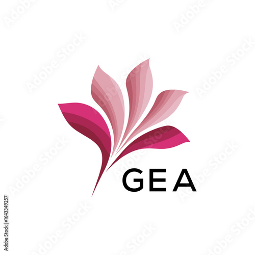 GEA Modern Floral Abstract Logo Design, GEA Later Logo, Creative Botanical Brand Identity
