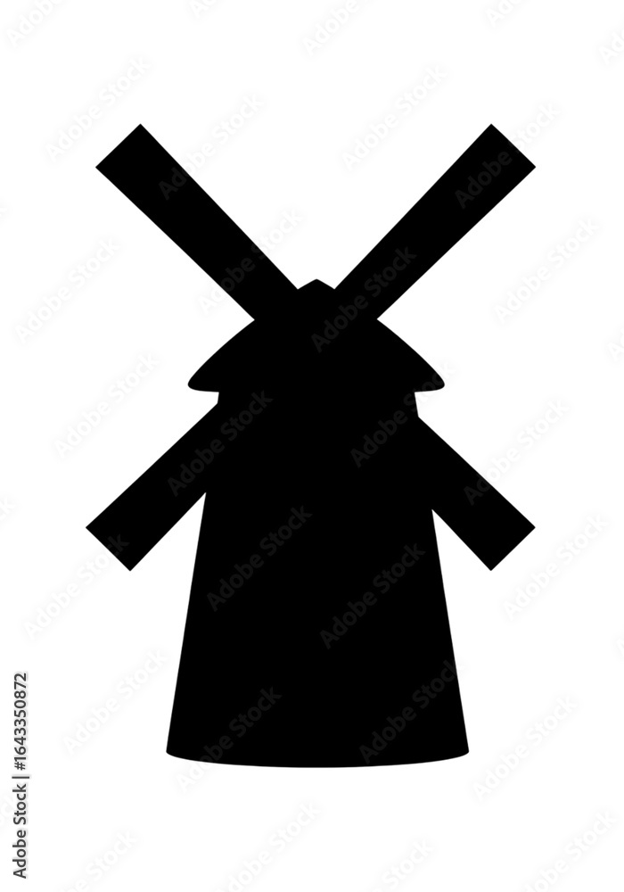 Fototapeta premium Windmill Silhouette PNG Cut Out.