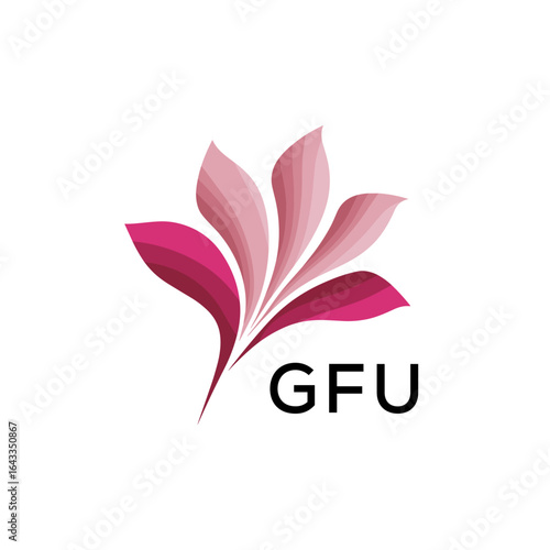 GFU Modern Floral Abstract Logo Design, GFU Later Logo, Minimalist Nature Inspired Logo
