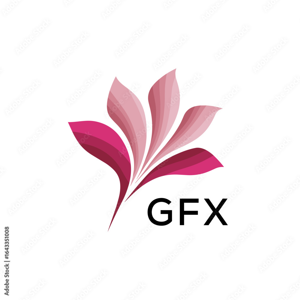 Obraz premium GFX Modern Floral Abstract Logo Design, GFX Later Logo, Creative Botanical Brand Identity 