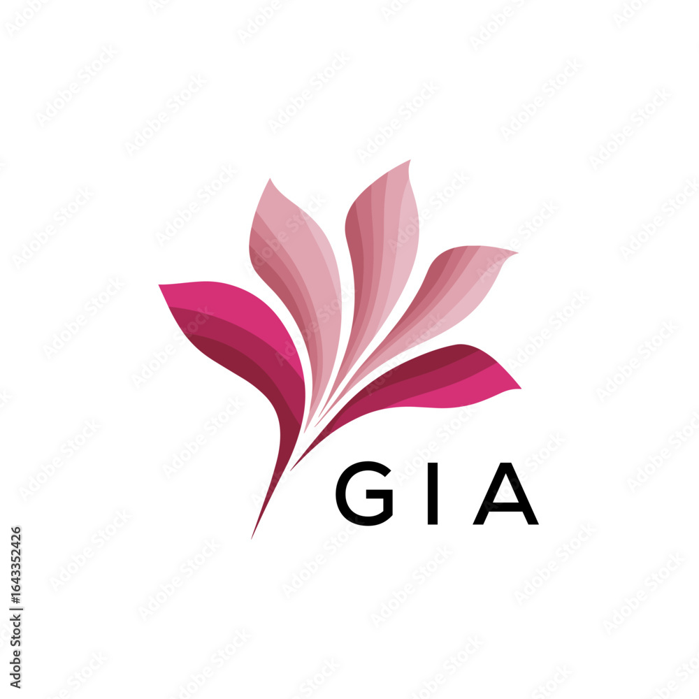 Obraz premium GIA Modern Floral Abstract Logo Design, GIA Later Logo, Creative Botanical Brand Identity 