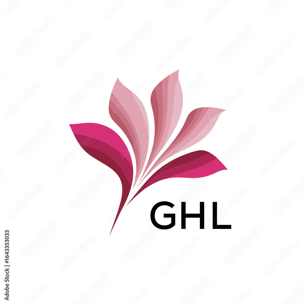 Fototapeta premium GHL Modern Floral Abstract Logo Design, GHL Later Logo, Minimalist Nature Inspired Logo 