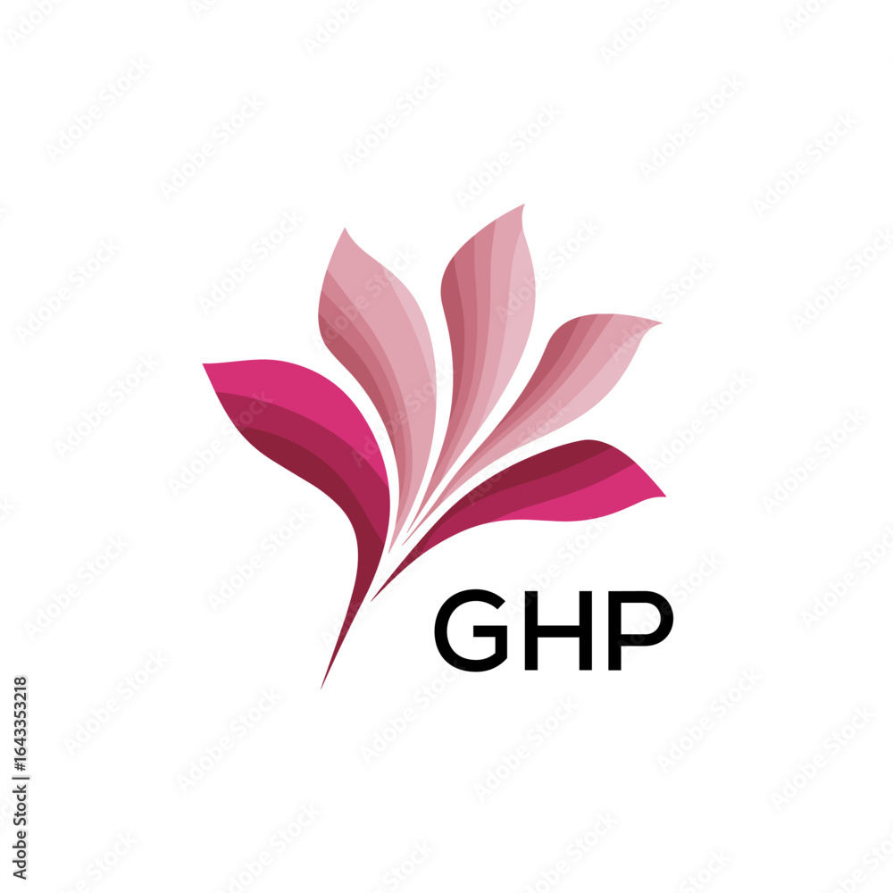 Fototapeta premium GHP Modern Floral Abstract Logo Design, GHP Later Logo, Creative Botanical Brand Identity 