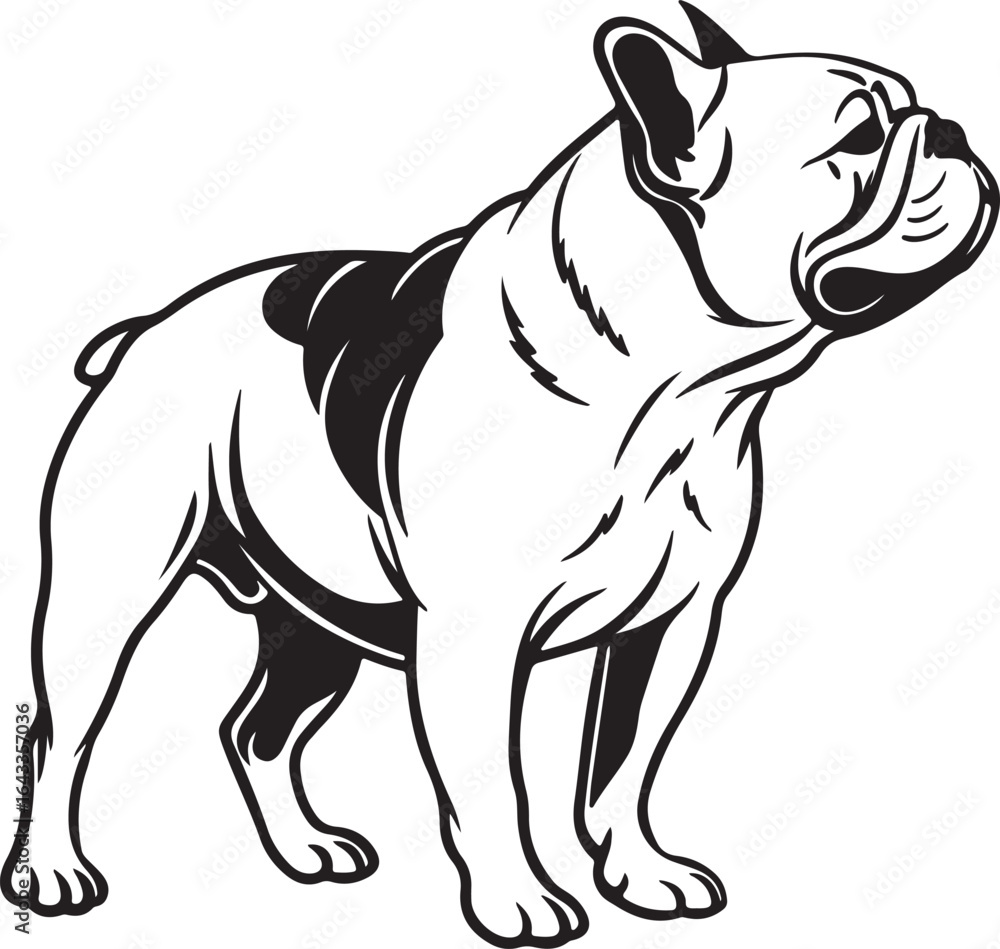 Fototapeta premium Bull dog vector art silhouette image
