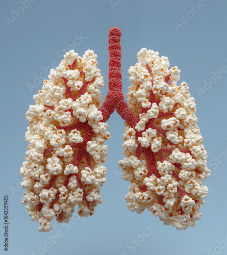 Realistic Popcorn Lungs Illustrating Vaping Damage