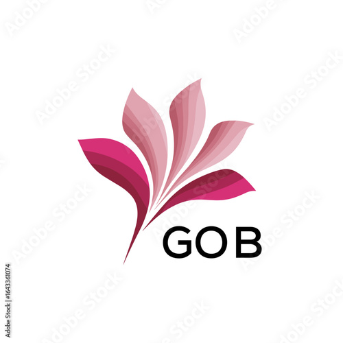 GOB Modern Floral Abstract Logo Design, GOB Later Logo, Creative Botanical Brand Identity
