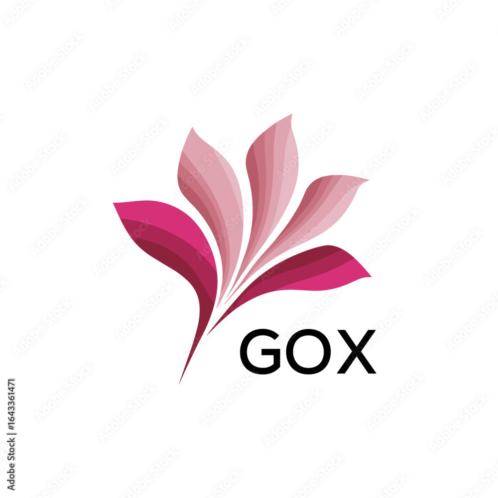 Obraz premium GOX Modern Floral Abstract Logo Design, GOX Later Logo, Creative Botanical Brand Identity