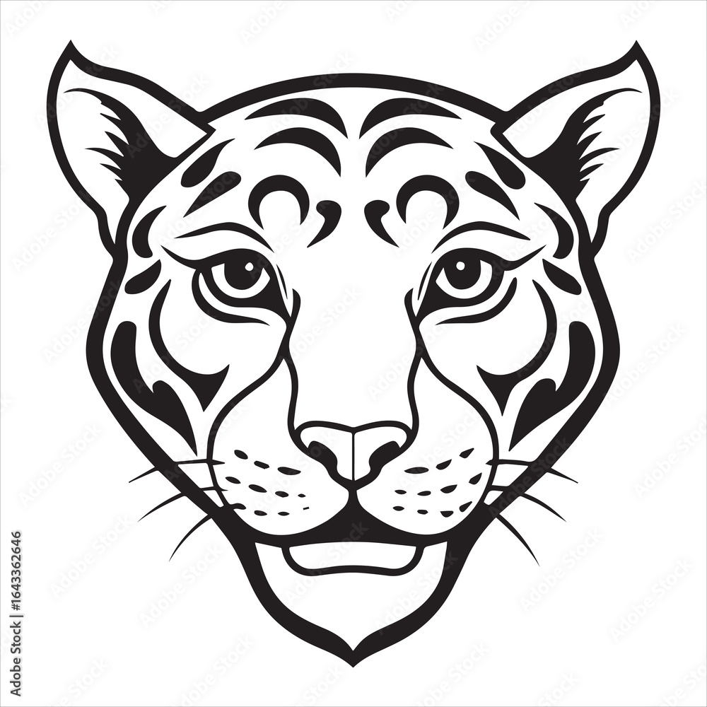 Fototapeta premium jaguar head vector silhouette