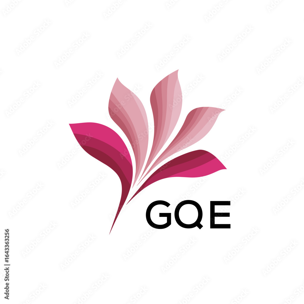 Obraz premium GQE Modern Floral Abstract Logo Design, GQE Later Logo, Creative Botanical Brand Identity 